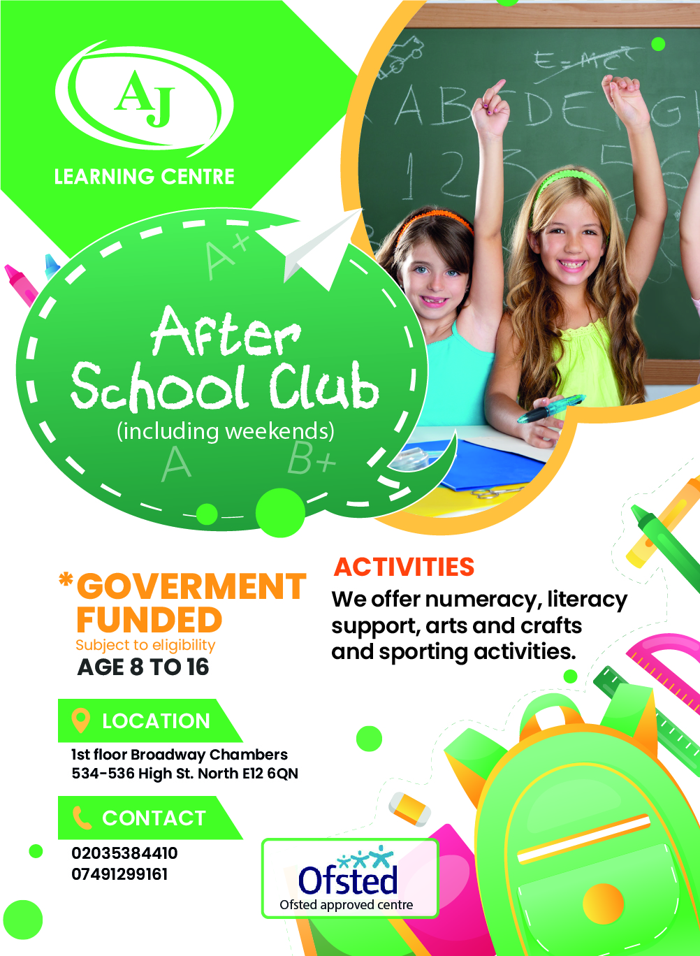 After school clubs – www.ajlearning.co.uk